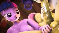Twi And Rarity Suck Flutts' Huge Cock! [screwingwithsfm]