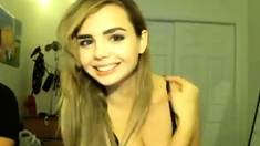 Webcam masturbation very hot blonde teen cum show on webcam
