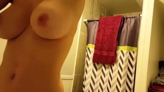Amateur teen with big natural tits - spycam video