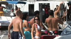 Crazy young girls adore teasing guys with their titties in public