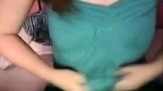 18 yo slut showing off big boobs on webcam